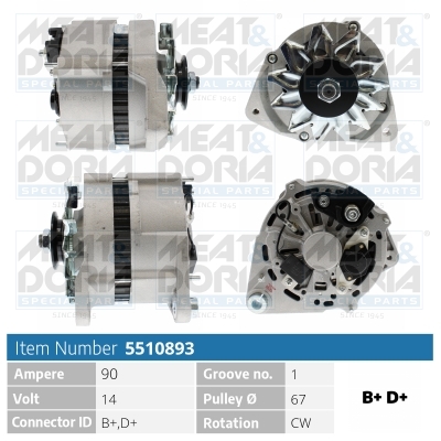 MEAT & DORIA Generator 5510893 for VAG