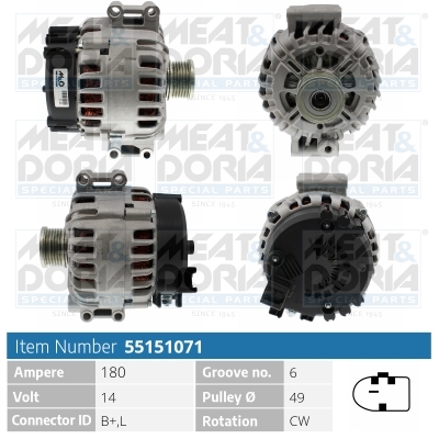 MEAT & DORIA Generator 55151071 for BMW LANCIA