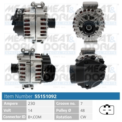 MEAT & DORIA Generator 55151092 for LANCIA BMW