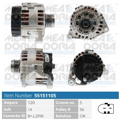 MEAT & DORIA Generator 55151105 for VAG