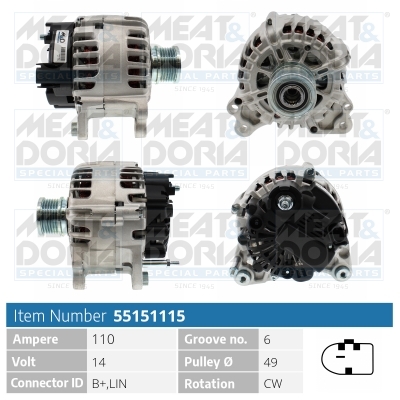 MEAT & DORIA Generator 55151115 for VAG