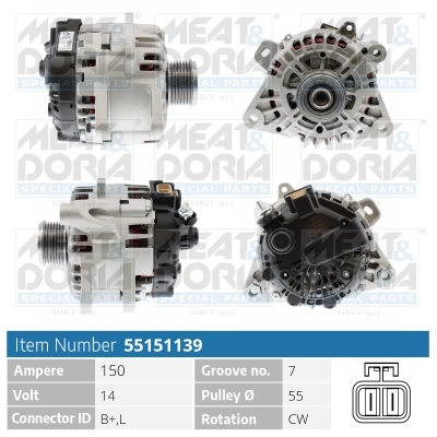 MEAT & DORIA Generator 55151139 for KIA