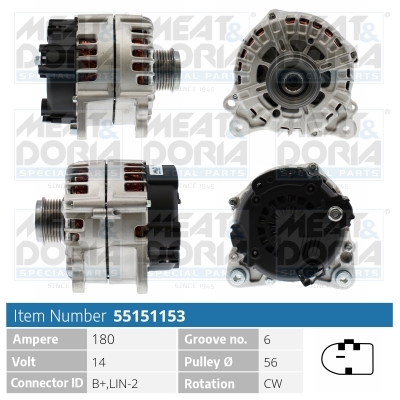 MEAT & DORIA Generator 55151153 for VAG
