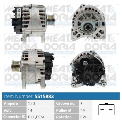 MEAT & DORIA Generator 5515883 for RENAULT DACIA NISSAN