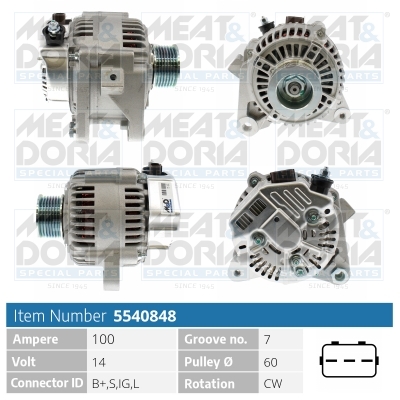 MEAT & DORIA Generator 5540848 for TOYOTA CITROËN/PEUGEOT