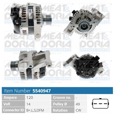 MEAT & DORIA Generator 5540947 for FORD VOLVO