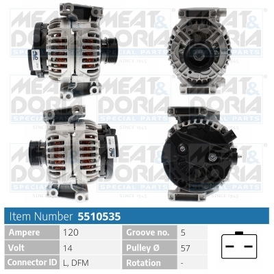 MEAT & DORIA Generator 5510535 for OPEL