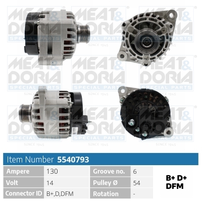MEAT & DORIA Generator 5540793 for OPEL SAAB