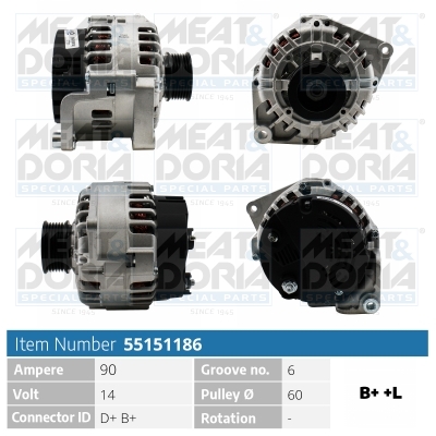 MEAT & DORIA Generator 55151186 for LANCIA IVECO CITROËN/PEUGEOT