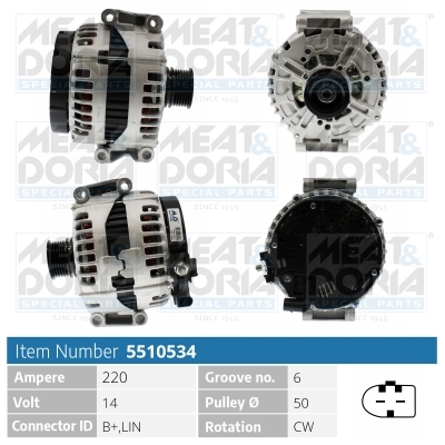 MEAT & DORIA Generator 5510534 for CHRYSLER MERCEDES-BENZ