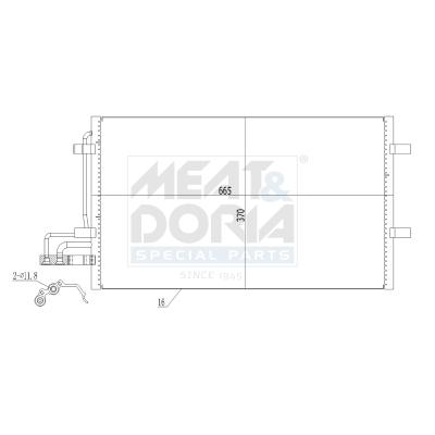 MEAT & DORIA Kondensor, klimaanlæg 991103 for FORD
