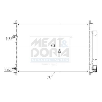 MEAT & DORIA Kondensor, klimaanlæg 991166 for TOYOTA