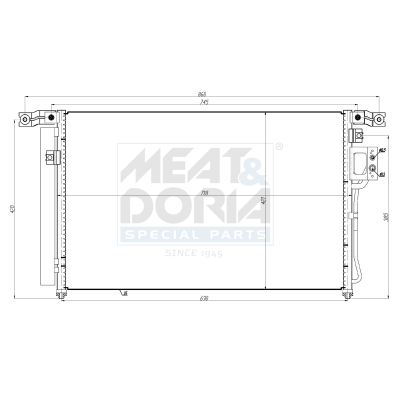 MEAT & DORIA Kondensor, klimaanlæg 991276 for KIA