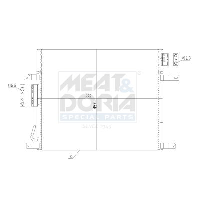 MEAT & DORIA Kondensor, klimaanlæg 991074 for JEEP