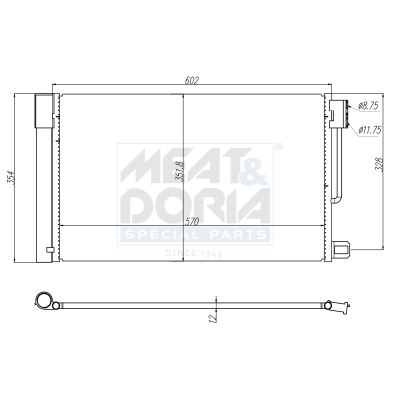 MEAT & DORIA Kondensor, klimaanlæg 991006 for CITROËN PEUGEOT CITROËN/PEUGEOT LANCIA ALFA ROMEO OPEL
