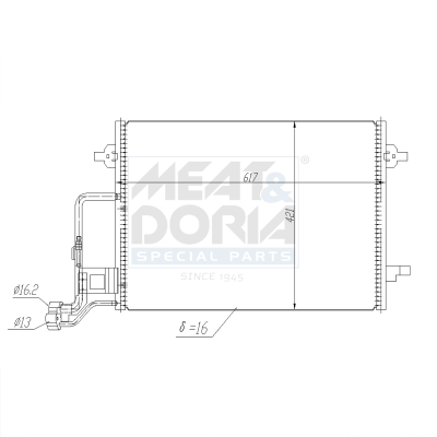MEAT & DORIA Kondensor, klimaanlæg 991158 for AUDI VAG