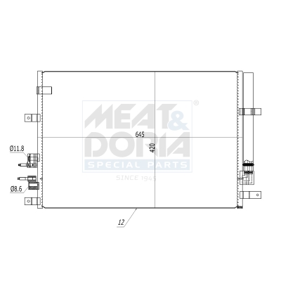 MEAT & DORIA Kondensor, klimaanlæg 991174 for LANCIA FIAT ALFA ROMEO