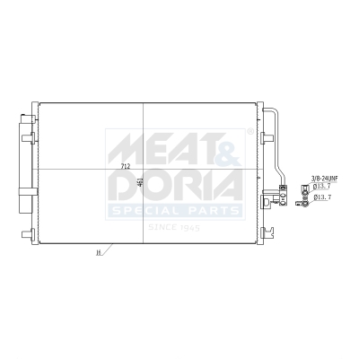 MEAT & DORIA Kondensor, klimaanlæg 991117 for MERCEDES-BENZ VW