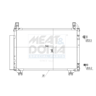 MEAT & DORIA Kondensor, klimaanlæg 991268 for TOYOTA