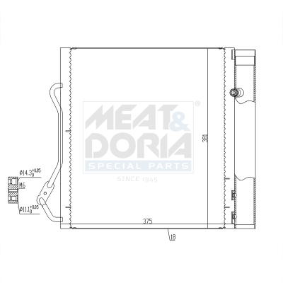 MEAT & DORIA Kondensor, klimaanlæg 991049 for MERCEDES-BENZ