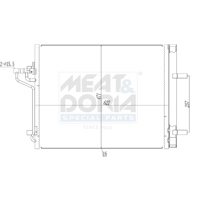 MEAT & DORIA Kondensor, klimaanlæg 991257 for FORD