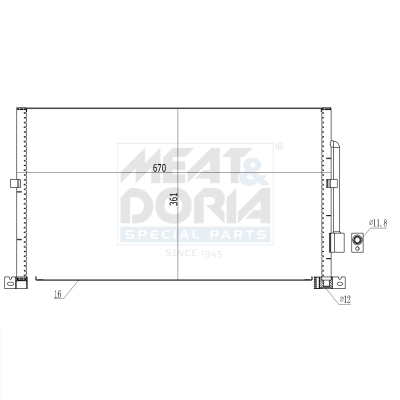 MEAT & DORIA Kondensor, klimaanlæg 991289 for FORD