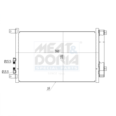 MEAT & DORIA Kondensor, klimaanlæg 991053 for FIAT