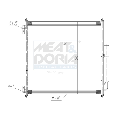MEAT & DORIA Kondensor, klimaanlæg 991271 for LAND ROVER