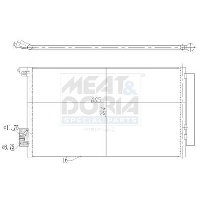 MEAT & DORIA Kondensor, klimaanlæg 991280 for LANCIA ALFA ROMEO