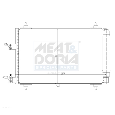 MEAT & DORIA Kondensor, klimaanlæg 991013 for CITROËN/PEUGEOT