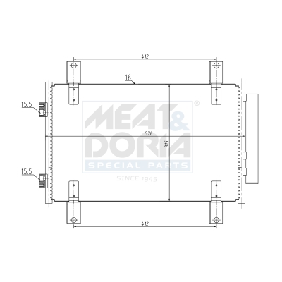 MEAT & DORIA Kondensor, klimaanlæg 991249 for ALFA ROMEO PEUGEOT CITROËN/PEUGEOT