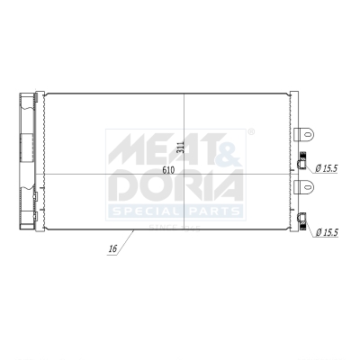 MEAT & DORIA Kondensor, klimaanlæg 991014 for LANCIA