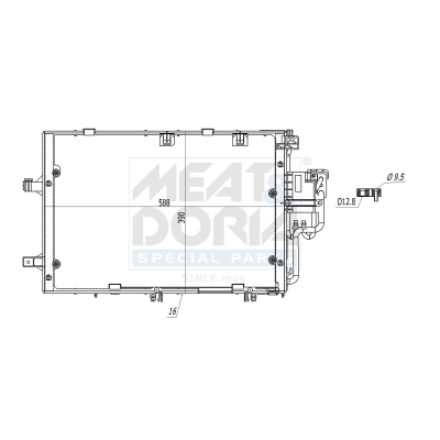 MEAT & DORIA Kondensor, klimaanlæg 991136 for GENERAL MOTORS VAUXHALL OPEL