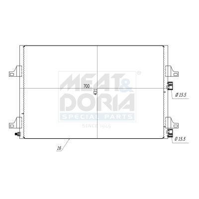 MEAT & DORIA Kondensor, klimaanlæg 991113 for RENAULT