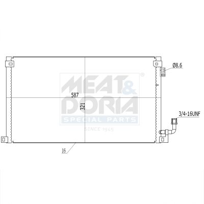 MEAT & DORIA Kondensor, klimaanlæg 991148 for PEUGEOT CITROËN/PEUGEOT CITROËN
