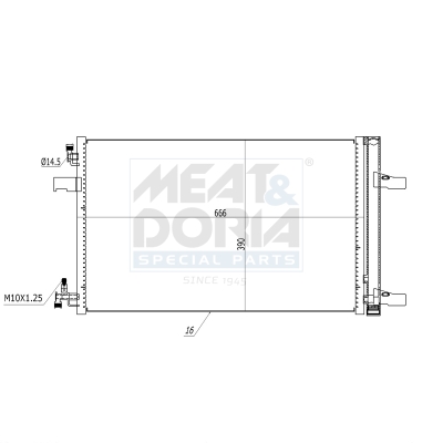 MEAT & DORIA Kondensor, klimaanlæg 991061 for OPEL GENERAL MOTORS CHEVROLET VAUXHALL