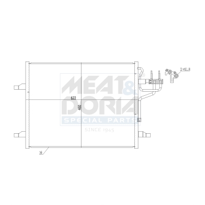 MEAT & DORIA Kondensor, klimaanlæg 991292 for FORD