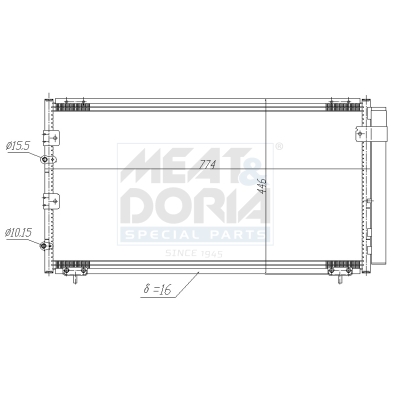 MEAT & DORIA Kondensor, klimaanlæg 991191 for TOYOTA