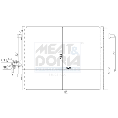 MEAT & DORIA Kondensor, klimaanlæg 991212 for FORD LAND ROVER