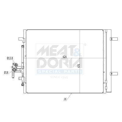 MEAT & DORIA Kondensor, klimaanlæg 991123 for LAND ROVER VOLVO