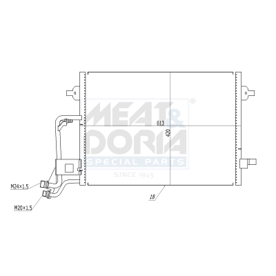 MEAT & DORIA Kondensor, klimaanlæg 991222 for VW VAG SEAT AUDI