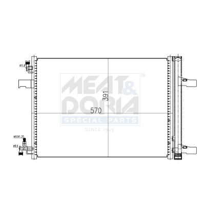 MEAT & DORIA Kondensor, klimaanlæg 991055 for OPEL GENERAL MOTORS CHEVROLET VAUXHALL