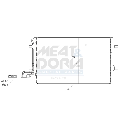 MEAT & DORIA Kondensor, klimaanlæg 991035 for VOLVO