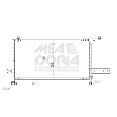 MEAT & DORIA Kondensor, klimaanlæg 991247 for NISSAN