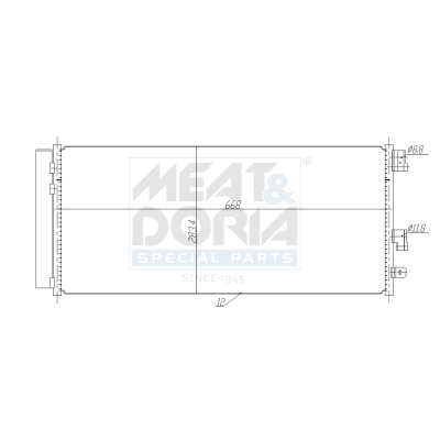MEAT & DORIA Kondensor, klimaanlæg 991251 for OPEL VAUXHALL