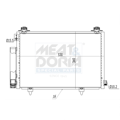 MEAT & DORIA Kondensor, klimaanlæg 991267 for TOYOTA