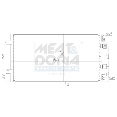 MEAT & DORIA Kondensor, klimaanlæg 991171 for LANCIA