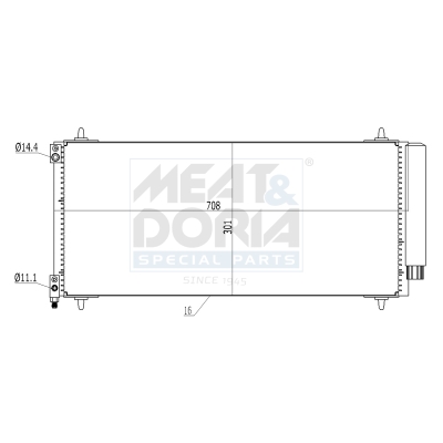 MEAT & DORIA Kondensor, klimaanlæg 991142 for CITROËN CITROËN/PEUGEOT PEUGEOT