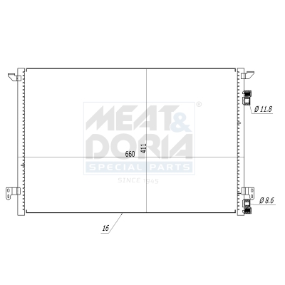 MEAT & DORIA Kondensor, klimaanlæg 991008 for OPEL VAUXHALL FIAT LANCIA