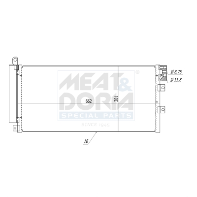 MEAT & DORIA Kondensor, klimaanlæg 991288 for LANCIA
